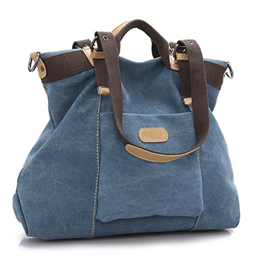 LOSMILE Bolsos de mano para mujer, Bolso de Bandolera Totes Shopper Viajar Hobo de Lona. (azul)