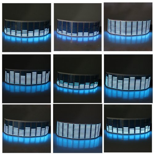 Sound Music Beat Activated Car Stickers Equalizer Glow Led Light Audio Voice Rhythm Lamp(70Cm X 16Cm, Blue) #TOP1