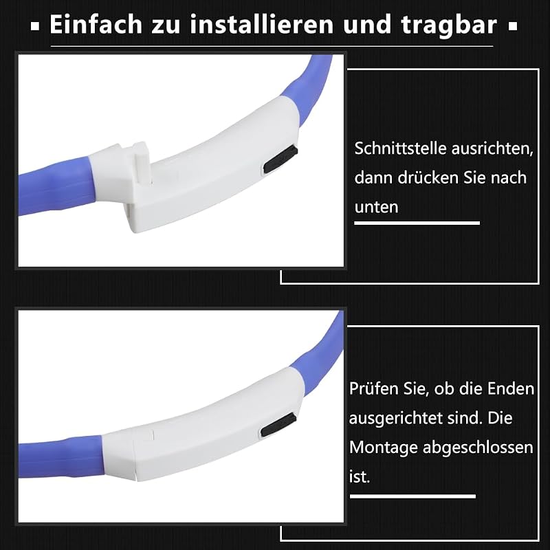 Zacro USB Tölthető Világító Nyakörv Kutyáknak és Macskáknak - 2 db-os Szett, 3 Féle Fénymóddal, Állítható Méret, Éjszakai Biztonság