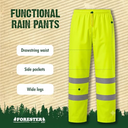 Image of FORESTER Class 3 Hi-Vis Rain Suit - Waterproof Jacket & Pants | Heavy Duty Rain Gear for Men & Women | Reflective