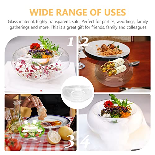 Hemoton Soup Bowl Dry Ice Salad Plate Sushi Serving Tray Round Sushi Plate Dry Ice Cooling Seafood Serving Dish Japanese Buffet Platter For Fruits Sashimi Lobster Ornament Container #TOP6