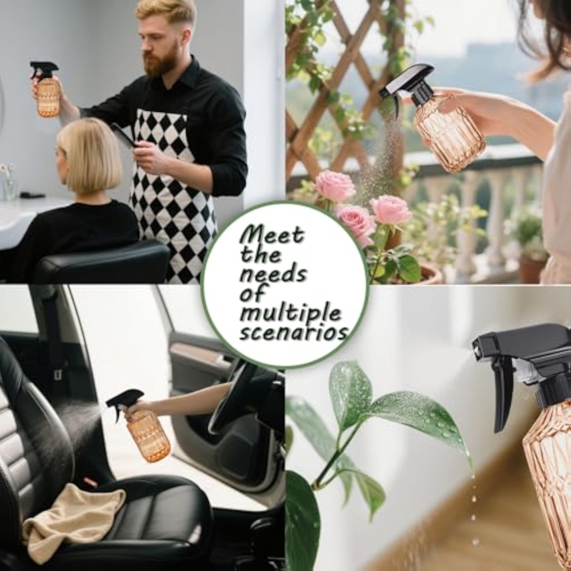 Glass Handheld Spray Bottle, 15oz Refillable Plant Mister
