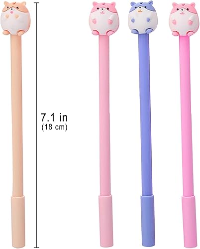 Miniatura 7 de 12 unidades de bolígrafos de dibujos animados de animales - Suministros escolares Kawaii, bonitos bolígrafos de gel con tinta de dibujos animados,