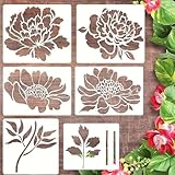 EIRZNGXQ Garden Fence Large Flower Stencils, Sunflower Wall Art Stencil