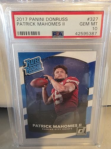 2017 Panini Donruss #327 Patrick Mahomes Rookie PSA 10 GEM MINT Graded SP Parallel Football Card RC Kansas City Chiefs Auto Pat