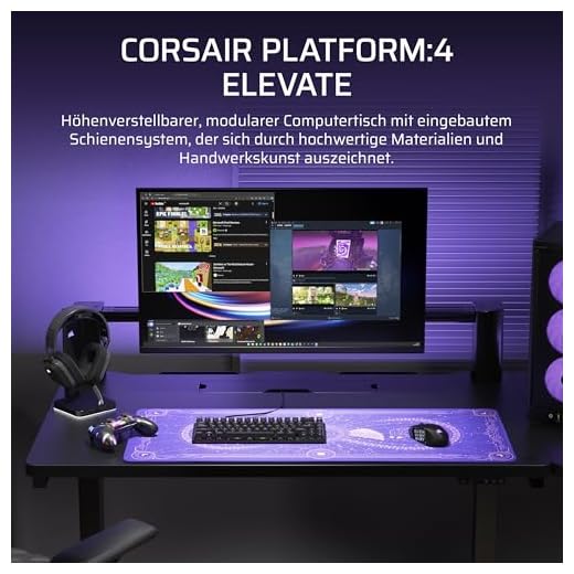 Corsair Platform:4 Verstellbarer Gaming-Schreibtisch