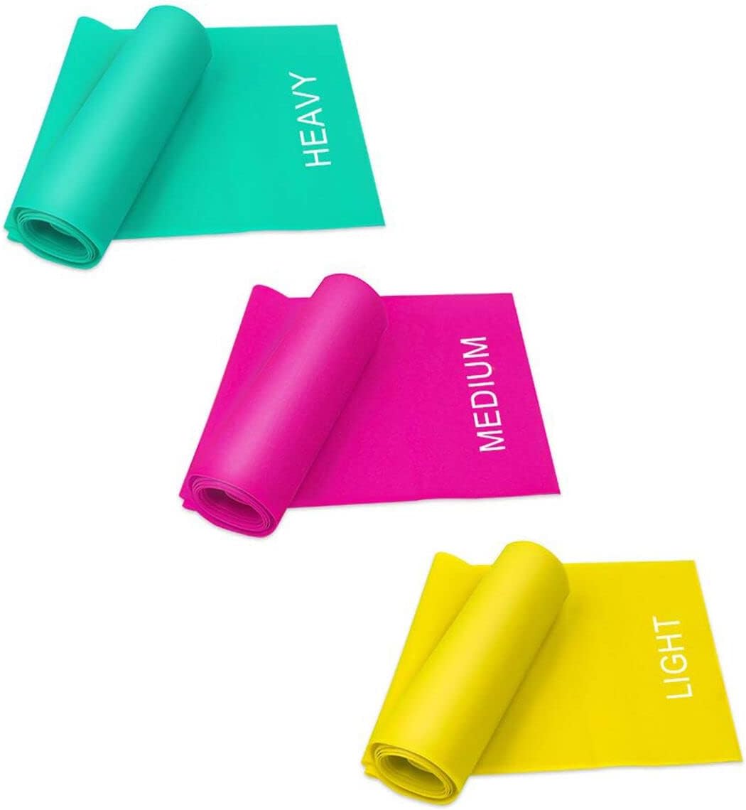 . Long Latex Elastic Flat Exercise Band with Carry Bag,