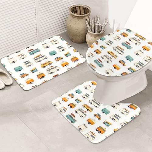 Tapis de bain en forme de U doux absorbant lavable pour toilettes - 8