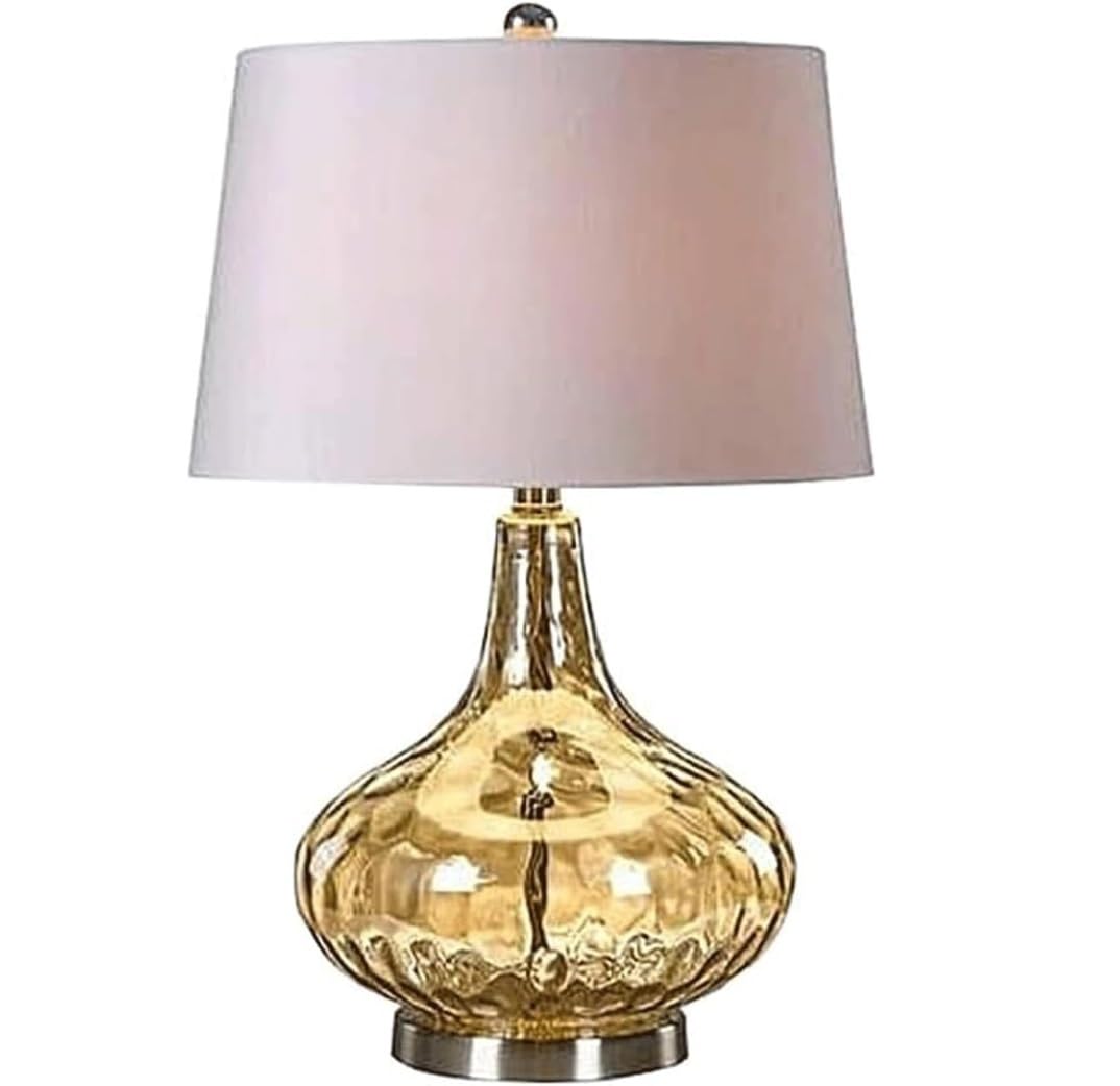 Lampa stołowa Lampy stołowe Lampka stołowa Lampka nocna Nowoczesny szklany korpus lampy Lampa stołowa Lampka nocna Przycisk przełącznika Lampa biurkowa z abażurem z tkaniny Lampka nocna Lampa biurk