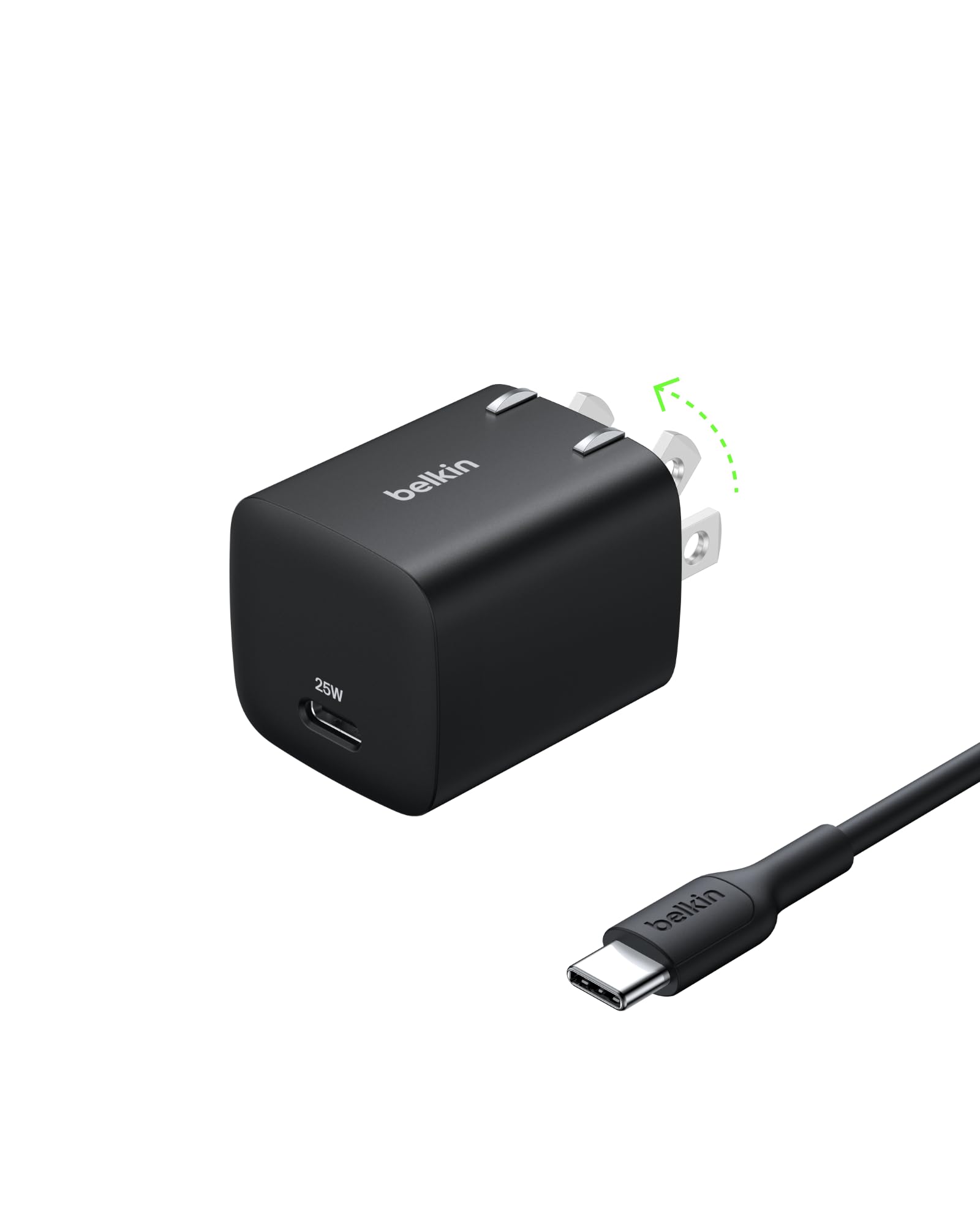 Belkin USB C Charger Block 25W - USB C Cable Included – PD3.0 PPS Fast Charging for Samsung Galaxy S25, Apple iPhone 17,Air, Pro, Pro Max, AirPods,