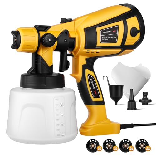 Pistolet à Peinture 850W, Pulvérisateur Électrique 1400ml avec 4 Buses, 3 Modes de Pulvérisation et Débit Réglable, pour Meubles, Murs, Clôtures, Abri de Jardin et Projets DIY