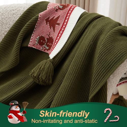 Walensee-Throw-Blanket-Ultra-Soft-Knit-Blanket-for-Couch-Sofa-Bed-Travel-Lightweight-Warm-Decorative-Throw-Blanket-Comfortable-Home-Decor-and-Gift-50×60-Green-Snowman Walensee Throw Blanket Ultra Soft Knit Blanket for Couch Sofa Bed Travel Lightweight Warm Decorative Throw Blanket Comfortable Home Decor and Gift 50×60 Green Snowman