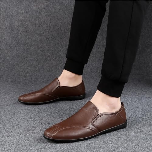 Loafers for Men Casual Events Slip On Shoes Genuine Leather Comfortable Walking Shoes Non Slip Sole Lightweight Loafers4