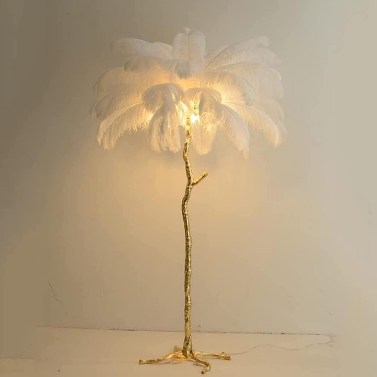 Floor Light Standing Reading Lamp Modern Ostrich Feather