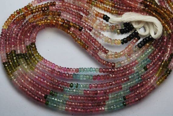 Tourmaline multicolore facettée de 3.5mm haut de gamme pour joaillerie