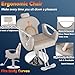 MIMWOW Salon Chair for Hair Stylist, Hair Salon Chair, Stylist Chair with Height Adjustable Heavy Duty Hydraulic Pump, 360 Degrees Swivel, Beauty Salon Equipment for Hair Stylist, Taupe & Silver