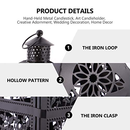 Mobestech Lanterna Decorativa de Ferro Retro Lanterna de Vela PortÃ¡til Luz Do Vento Suporte de Vela