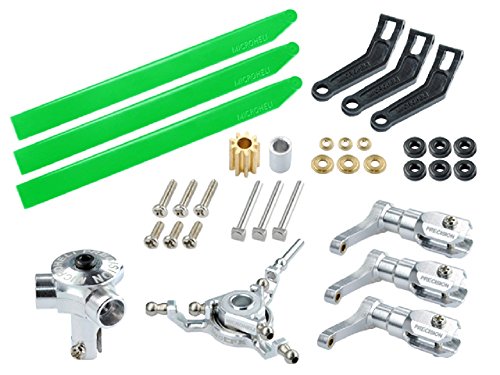 MICROHELI CNC Aluminum/Plastic Triple Green Blade Conversion Set - Blade 180 CFX / 150 S