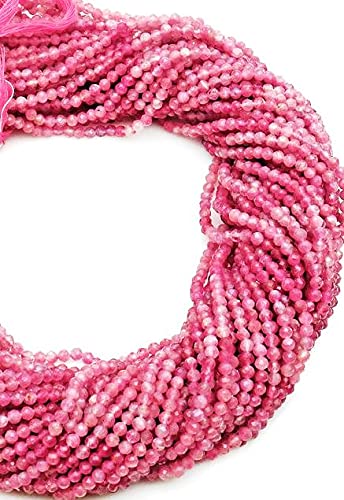 Perles de tourmaline rose à facettes de 2mm rondelles pierre précieuse pour bijou