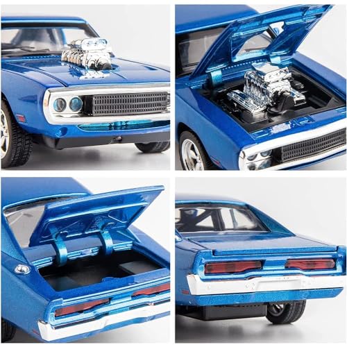 Image of Metal Pull Back Diecast Car 1:32 Fast & Furious 7 Dodge Charger Pull Back Car Model with Sound Light Boys Gifts Toys for Kids【Pack of 1】