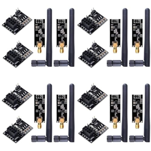 Módulo Transceptor NRF24L01 con antena SMA de 8 piezas para proyectos inalámbricos a 2,4 GHz