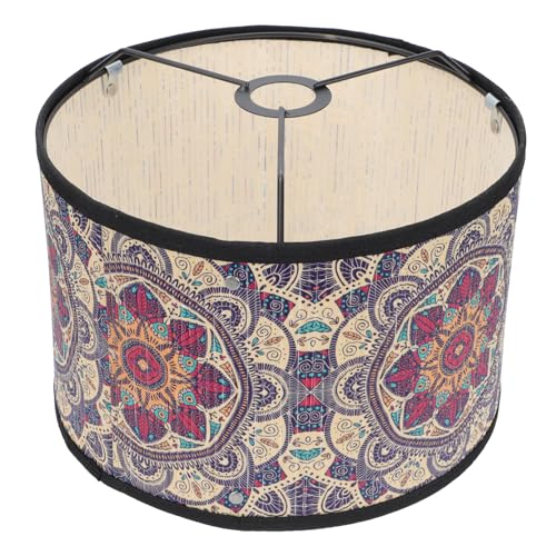 Uonlytech Bamboo Lampshade Ethnic Style Decorative Lamp Cover for Desk Table Floor Lamps 11.81X11.81X7.87In Natural Warm Lighting Accessory