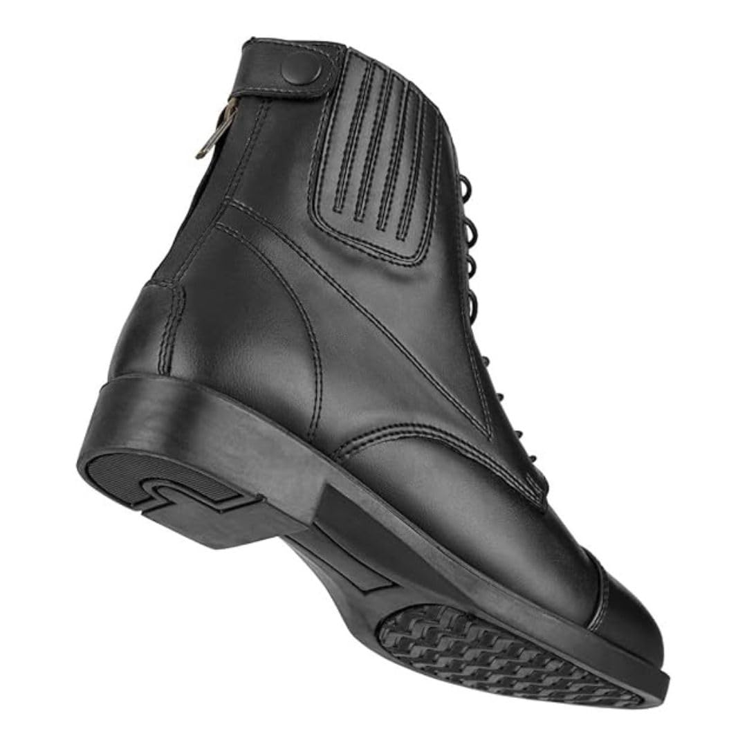 Reitstiefeletten BZ Lace Vegan - Mädchen & Damen Reitschuhe aus Kunstleder – atmungsaktive Stiefeletten – mit Reißverschluss, Schnürung & Mesh-Futter – schwarz – Größe 29-46