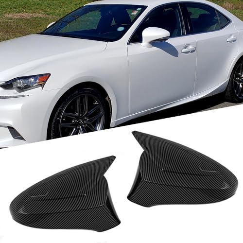 SIPIDEAUT Side Mirror Cover Cap Rear View Mirror Cover Caps Compatible with Lexus GS CT LS ES RC F Sport 2009-2022 8794A30E00B1 8791A30D10B1 (Carbon-Fiber Style)