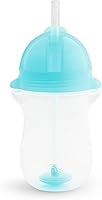 Vista 4 de Munchkin Any Angle Weighted Toddler Straw Cups with Click Lock Lid, 10 Ounce, 2 Pack, Blue/Green