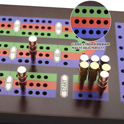 Juego de Mesa Cribbage de Madera con Tablero y Cartas miniatura 4