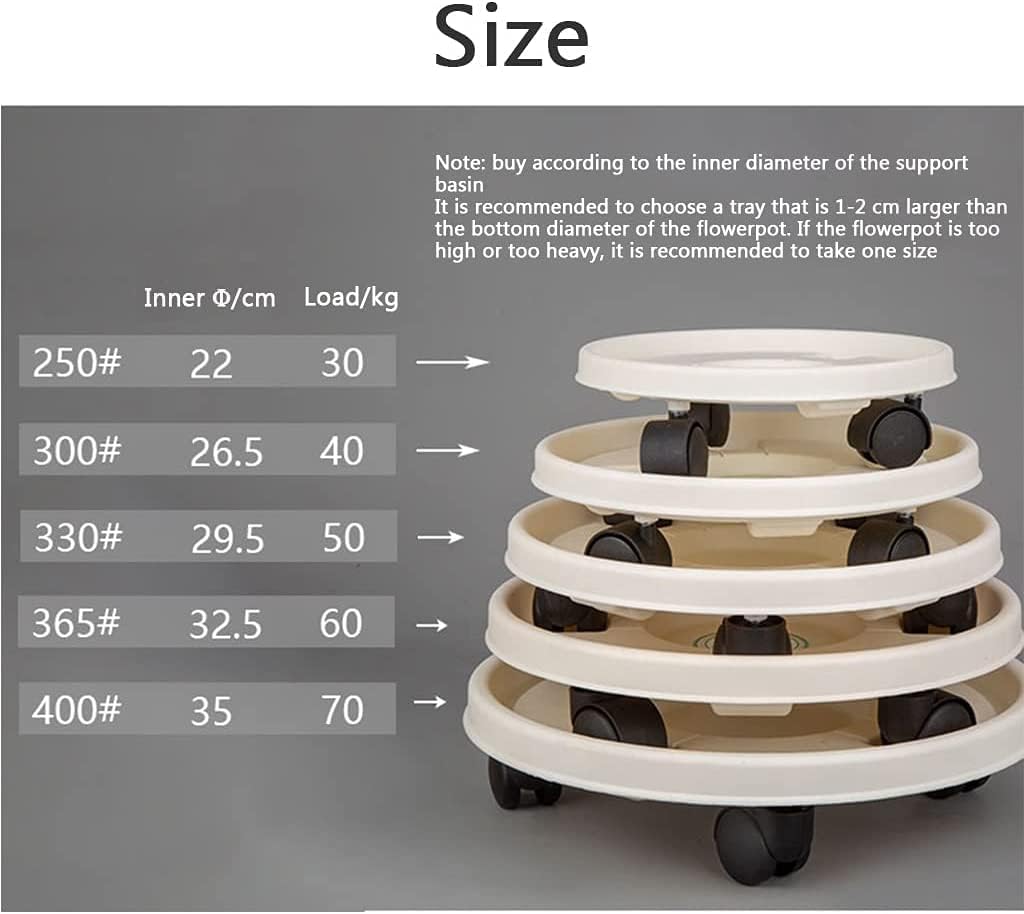 Tophacker Heavy Duty Plant Caddies Plant Stand with Wheels, Indoor Outdoor Planter Trolley Casters Home Graden Planter Dolly on Wheels Rolling Plant Tray ( Color : 1 , Size : 26.5cm/10.4in )