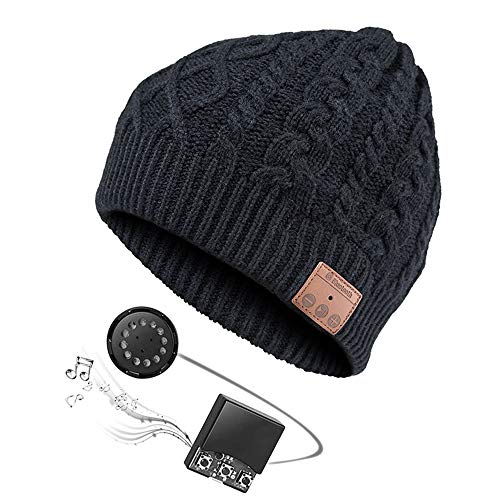 Unisex Modische Bluetooth Beanie Hut Bluetooth-Mütze mit Stereo-Kopfhörern,Mikrofon, Gifts Mütze Funkkopfhörer Stereo-Lautsprecher-Mikrofon Wireless