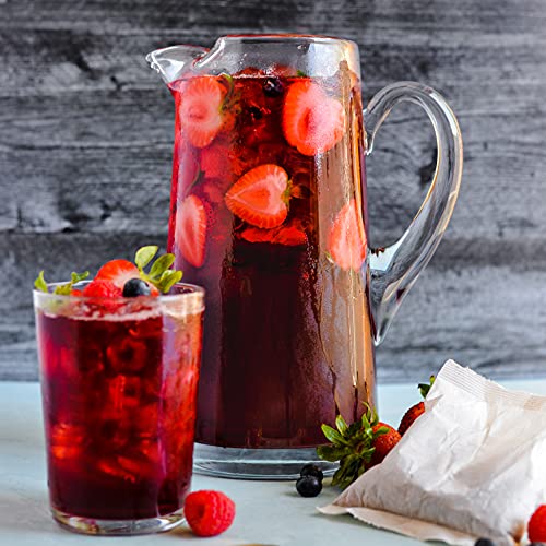 Teatulia Organic Hibiscus Fusion Iced Tea Bags (24 Jumbo Tea Bags - Brews 1.5 Gallons) | 100% Compostable | Unsweetened Iced Tea With Hibiscus, Apple, And Licorice #TOP1