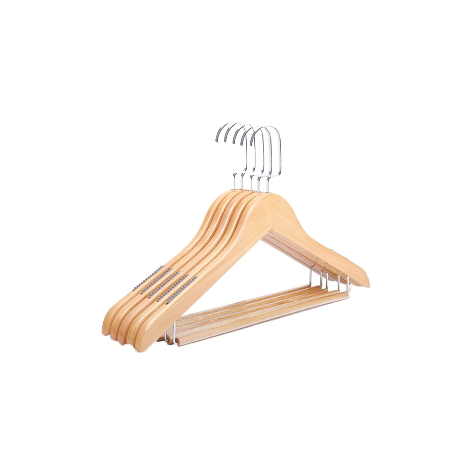 JINGYAN Standard Hangers Non-Slip Solid Wooden Coat Hanger Metal Hook Rack Hangers For Clothes Pants Wardrobe Closet Organizer(Natural for man)