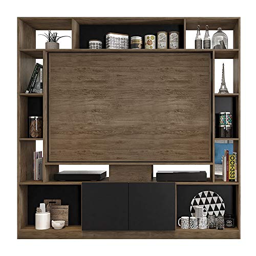 Estante Home Painel Para TV até 55 Pol. Divisor de Ambientes Duo Avelã/Branco/Preto - Móveis Leão