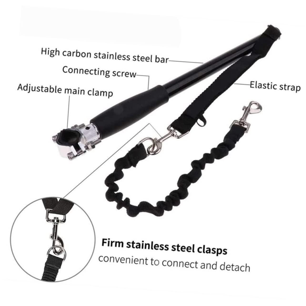 Toyvian Laisse de Vélo pour Chien Corde de Traction en Acier et Nylon pour Promenade et Exercice