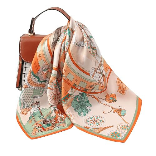 Tayri 100% Pure Silk Scarves – 20'' Small Luxurious Square Purse Scarf, Lightweight Mulberry Neckerchief for Women and Men