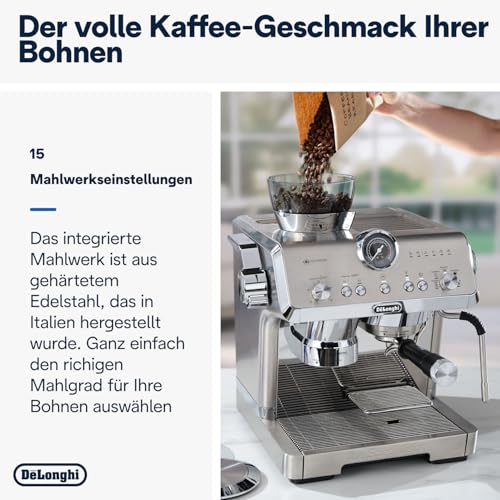 De'Longhi La Specialista Opera EC9555.M Espresso Siebträgermaschine mit Cold Brew und Espresso Cool, professioneller Milchaufschäumer, Sensor-Mahltechnologie, inklusive Barista-Kit, 1550W, Metall 3