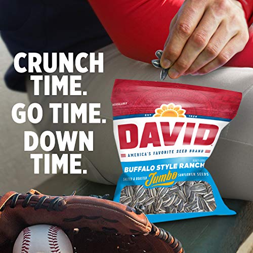 DAVID Roasted and Salted Buffalo Style Ranch Jumbo Sunflower Seeds, 5.25 oz