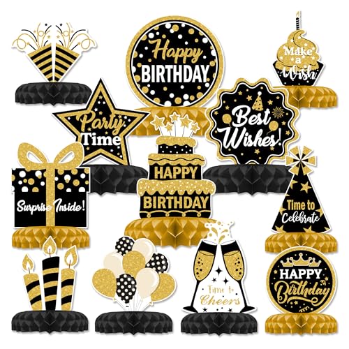 Décoration d'anniversaire à paillettes pour sublimer une table rapidement | Lot 12 centres nid d'abeille