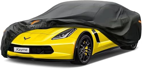 Kayme Funda para Auto de 7 Capas Ajuste Personalizado para Chevrolet Corvette C4C5C7C8 Coupé Convertible Targa (1980-2025) Impermeable Todo Clima