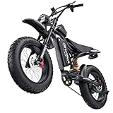 DIWINA Electric Bike for Adults-3000W/5000W Peak, 60V 32/36AH Battery, 40/45MPH 100 Miles Long Range Ebike, Fat Tire 20Inch, 7-Speed Hydraulic Brake, Electric Dirt Bike Snow Commuter