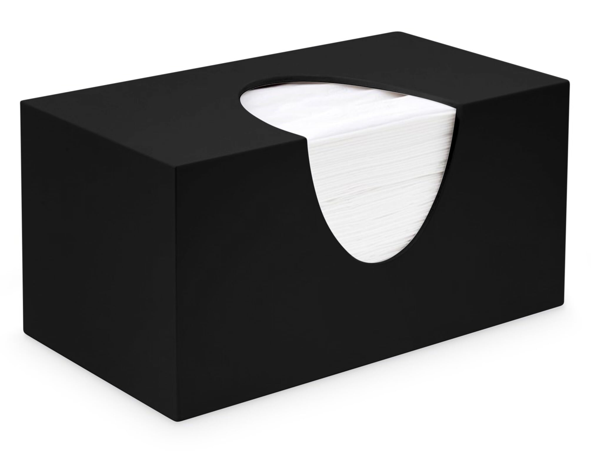 Rectangle Tissue Box Cover | Fits Top Side Opening Tissue Boxes | Black Tissue Box Holder for Bathroom | Premium Acrylic Tissue Cover