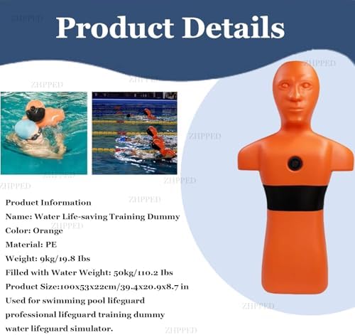 Water Rescue Training Dummy - Heavy-Duty Pool Life-Saving Model with 3 Water Injection Holes for Effective Rescue Skill Development