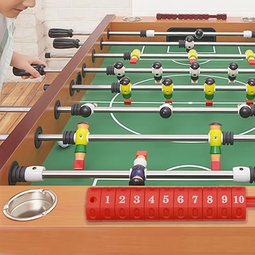 TWZKXC Table Football Counter, 4 Pack Foosball Table Parts Score Counters, Foosball Ball 10 Numbers Scoring Score Counter, Table Football Score Keeper for Air Hockey, Shuffleboard, Black, Red, Blue