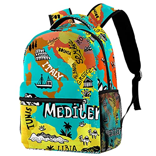 Sac à dos voyage enfant Méditerranée avec poche gourde mixte