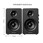 SW208 3" Active Bluetooth 5.0 Bookshelf Speakers – 60W Carbon Fiber Speaker Unit - Built-in 24bit DAC - Dynamic 3D Surround Sound – 2.0 Computer PC Monitor Gaming Speakers (Pair, Black) - Image 2