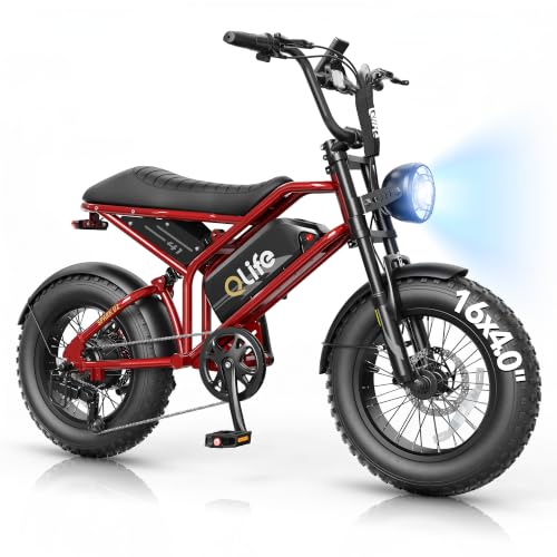 Qlife Spark D1/D2 Electric Bike for Kids & Teens, 1500W/1800W Peak Motor Electric Dirt Bike, 48V 13Ah/15.6Ah Battery Ebike, 16" Fat Tire Electric Motorcycle, Full Suspension Outdoor Mini E Bike image 4