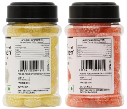 Image of Indian Kitchen Combo Pack of Orange Candy 225g and Lemon Candy 225g (Pack of 2)