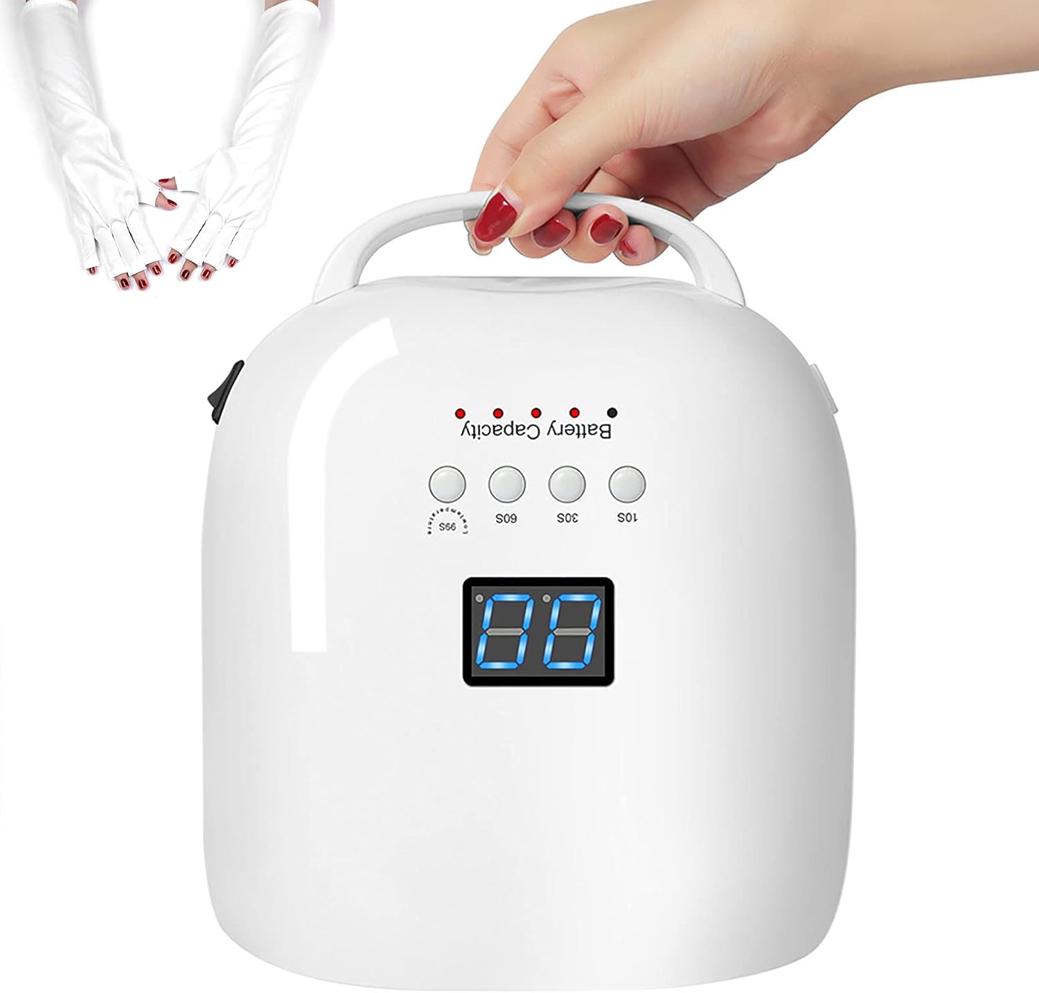 Cordless Manicure Nail Art Lamp Portable Gel Polish Dryer UV Curing Light Rechargeable Lamps LED with Anti-UV Gloves